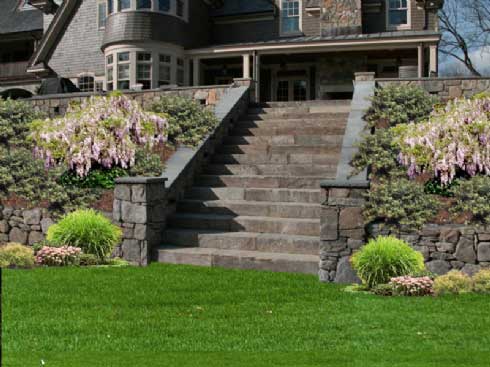 artistic masonry edge steps construction