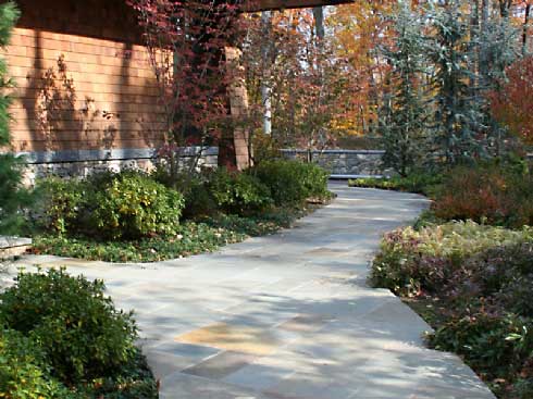 artistic masonry walkway construction